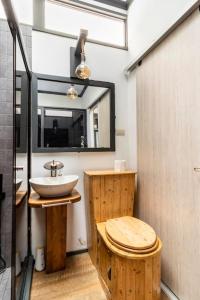 蒙泰韦尔德哥斯达黎加Tiny house Monteverde的一间带水槽和镜子的浴室