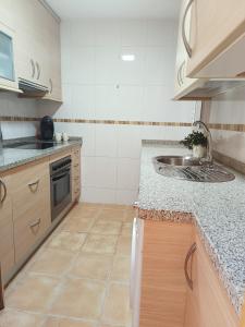 莫纳奇尔PISO VISTA BELLA的厨房配有水槽和台面