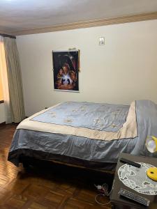 科恰班巴HABITACIONES PRIVADAS NOVILLO的卧室配有一张挂在墙上的床铺