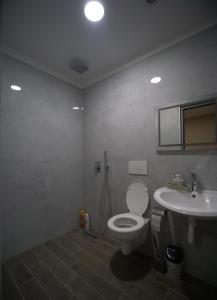 培拉特Hanna & Solei Hotel的一间带卫生间和水槽的浴室