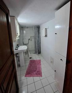 斯卡拉卡里拉奇斯SUNDAY HOUSE的一间带水槽和卫生间的小浴室