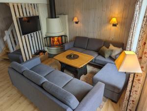 贝特斯托尔格诺伦斐杰拉德酒店的带沙发、桌子和壁炉的客厅
