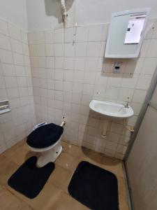 波多韦柳Ingá Hospedagem的一间带卫生间和水槽的浴室