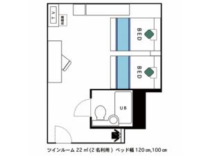 境港市Hotel AreaOne Sakaiminato Marina - Vacation STAY 81704v的一个小房子的平面图