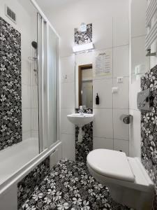 弗罗茨瓦夫阿奇拉住宿加早餐酒店的一间带卫生间和水槽的浴室