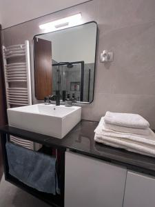 拉瓦斯克莱托La Vita的浴室设有白色水槽和镜子
