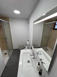 大加那利岛拉斯帕尔马斯CoLiving El Secretario的浴室设有白色水槽和镜子
