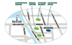 渥太华商旅套房酒店的科伦坡市及其地标地图