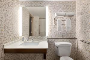 奥兰多Holiday Inn Orlando International Airport, an IHG Hotel的一间带水槽、卫生间和镜子的浴室