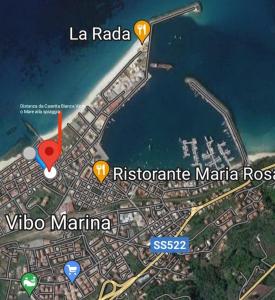 维博瓦伦蒂亚码头La Casetta Bianca Vicino Mare的 ⁇ 鱼市和 ⁇ 鱼码头地图