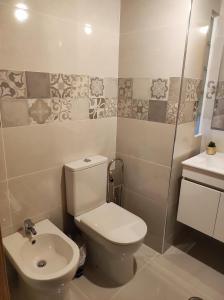 布拉干萨Recanto da Encosta - T2的一间带卫生间和水槽的浴室