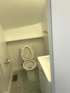 多伦多Private Double Room with Shared Bathroom 536B的一间带卫生间和水槽的小浴室