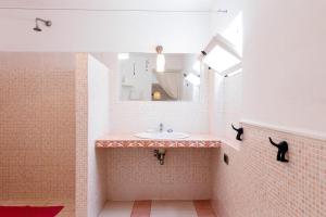 卡斯特里尼亚诺德尔卡波Appartamento Tevere的一间带水槽和镜子的浴室