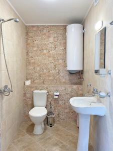 克兰内沃Di Mare Holiday Apartments的一间带卫生间和水槽的浴室
