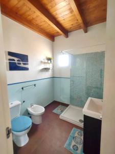 大塔拉哈尔Suite Estrella Azul的浴室配有卫生间、盥洗盆和淋浴。