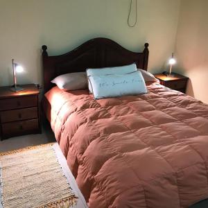 康考迪亚Home J y M的卧室内的一张带两个枕头的床