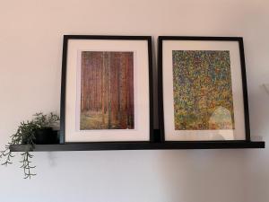 滨海罗克塔斯Rachel’s suite的两幅画,坐在墙上的架子上