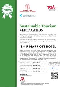 伊兹密尔Izmir Marriott Hotel的可持续旅游酒店许可证