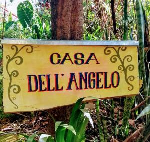 维奥康德马奥Casa Dell Angelo Apartamentos的读书树上挂着的美洲 ⁇ 的标志