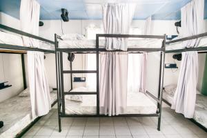福尔图纳Pura Vibra Hostel的客房内的一组双层床