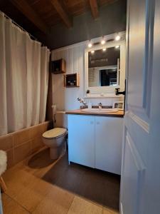 普拉德埃米塔Apartamento con encanto的一间带卫生间、水槽和镜子的浴室
