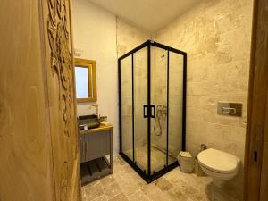 伊兹密尔Alaçatı Aura Plus的带淋浴和卫生间的浴室。