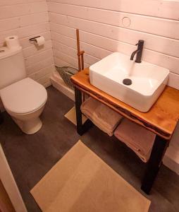 ChvalšinyTiny House的浴室配有白色水槽和卫生间。