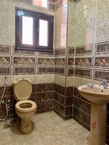 法尤姆Azzam Guest House 2 families only的一间带卫生间和水槽的浴室
