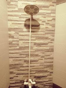 卡拉奇Rehaish Inn的浴室的摊位墙上设有卫生纸分配器
