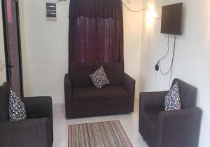 NausoriMohans Apartments的客厅配有两把椅子和一张沙发