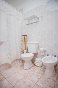 乌斯怀亚Hostería Bella Ushuaia的白色的浴室设有卫生间和水槽。