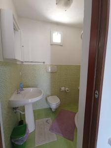 切萨雷奥港Stanze Agli Ulivi的一间带水槽和卫生间的浴室