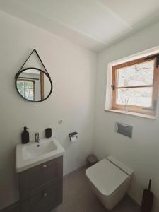埃斯波尔莱斯Finca Es Verger的一间带水槽、卫生间和镜子的浴室