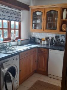 East BudleighDelightful Devon Cottage的厨房配有洗衣机和洗碗机。