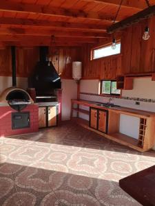 特木科Cunco casa de campo的客房内的厨房配有炉灶烤箱