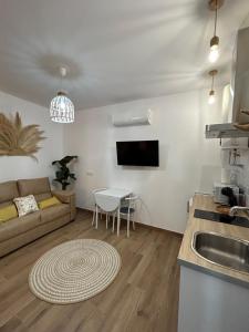 科尔多瓦Apartamentos Casa el Gorras的客厅配有沙发和桌子
