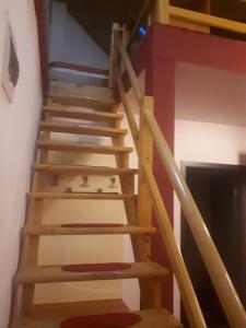 波亚纳默鲁卢伊Pension Poiana Marului Ranch的楼梯间里一套楼梯