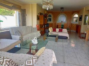 阿纳维索斯Τάνια的客厅配有沙发和桌子