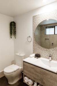 GoonellabahInvercauld House的一间带卫生间、水槽和镜子的浴室