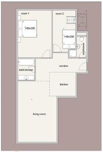 施皮茨Ferienwohnung Ankerplatz的房屋的平面图