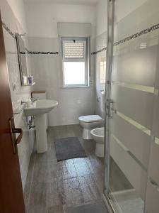 NunziataNunziata Apartment的浴室配有卫生间、盥洗盆和淋浴。