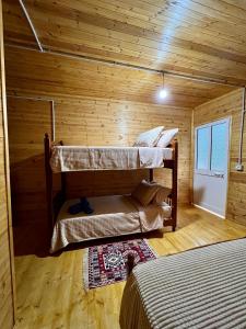 斯库台Guesthouse Zgiboza的小木屋设有两张双层床,配有窗户