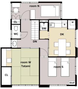 长崎AKUNOURA HUIS的房屋的平面图