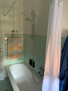 科麦里奥Suite Belvedere的带浴缸和淋浴的浴室