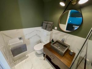 ToucyEcrin de Vizaille的一间带卫生间和镜子的浴室