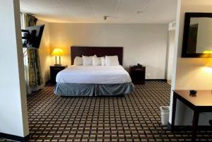 Fort Wright赖特堡/辛辛那提地区戴斯酒店的一间酒店客房,房内配有一张大床