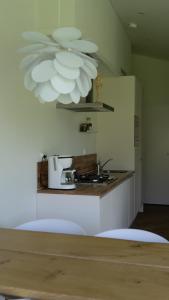 德文格洛Buitenlede 7 - Suite M的厨房配有带咖啡壶的吧台