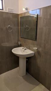 亭可马里Verandas Trincomalee的一间带水槽和镜子的浴室