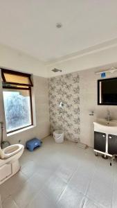 列城Nordan guest house Ladakhi room的一间带卫生间和水槽的浴室