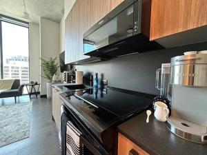 Downtown Austin Oasis Luxurious Studio Retreat with amazing Pool and Gym的厨房或小厨房